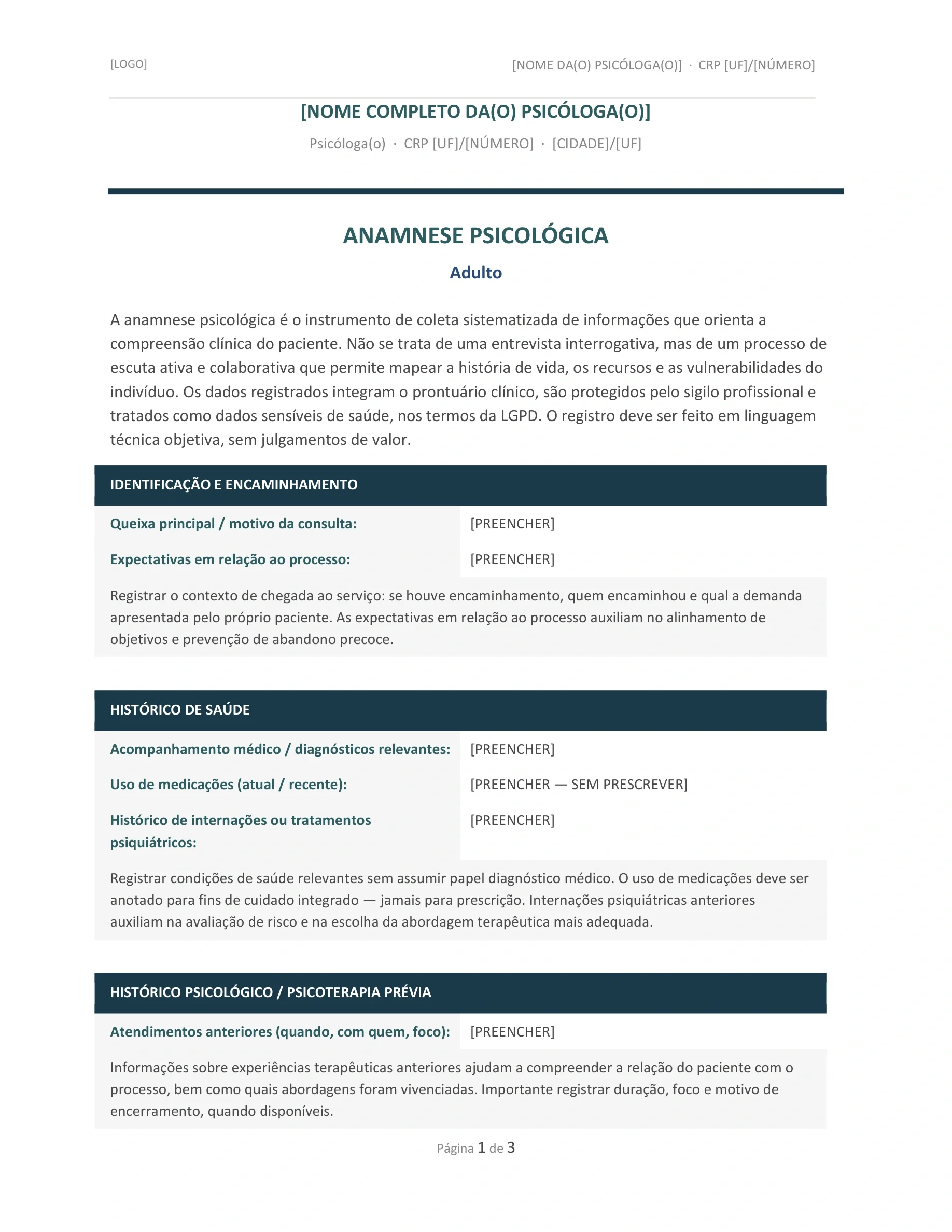 Anamnese Psicológica